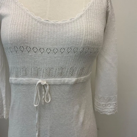 ๐ค Stewart+Brown Organic Linen Knit Dress โ White, Small ๐ค - Picture 2 of 4